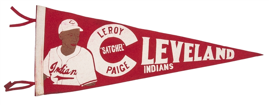 Circa 1950s Satchel Paige Cleveland Indians Pennant
